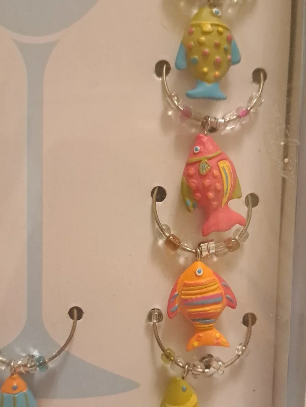 Colorful Fish Wine Glass Charms - Set of 6